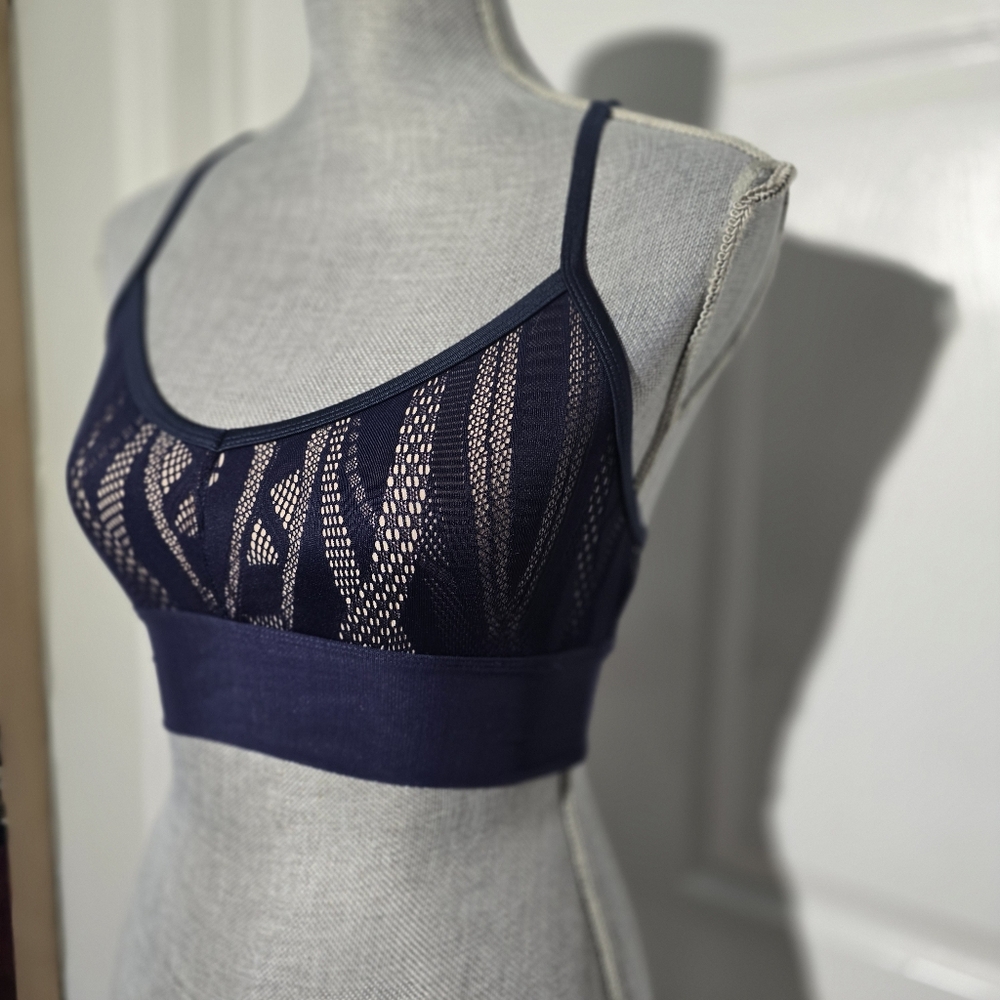 ALO Navy Lace-Detail Bralette - Unbranded - Picture 2 of 4